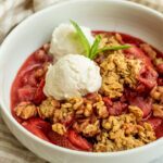 Healthy Strawberry Crumble - Served Close Up