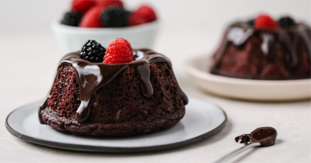 Dessert with berries on top - Sprouted flour