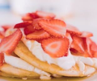 Fluffy Oat Flour Pancakes with Strawberries